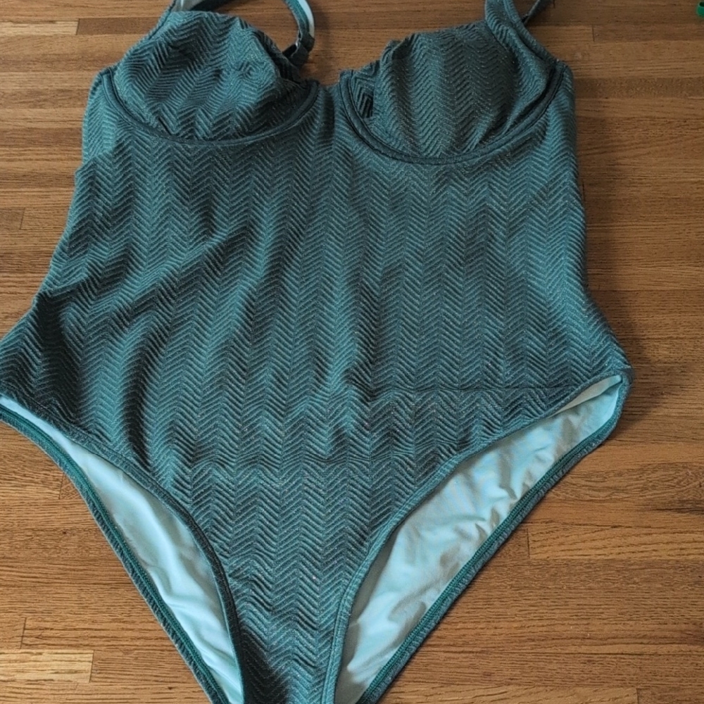 Elegant Teal One-Piece Swimsuit